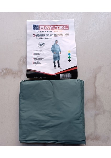 Aklan Baytec Pvc Yağmurluk Fermuarlı Mavi Standart Beden