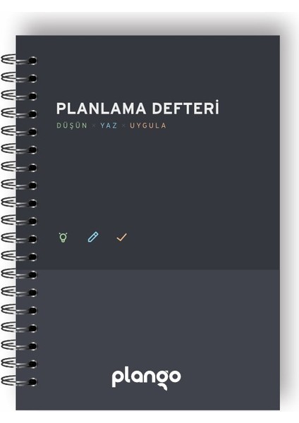 Siyah Gri Günlük Planlayıcı Defter