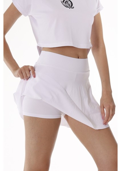 2 Katmanlı Tenis Eteği - Şort Etek Beyaz fırsatları