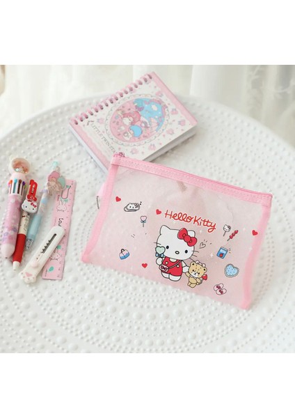 Sanrio Hello Kitty Kuromi Cinnamoroll My Melody Melody Kawaii Kore Japon Kırtasiye Kalem Kutusu Makyaj Çantası Okul Çanta Büyük Kalemlik Ölçü: 22X17 cm