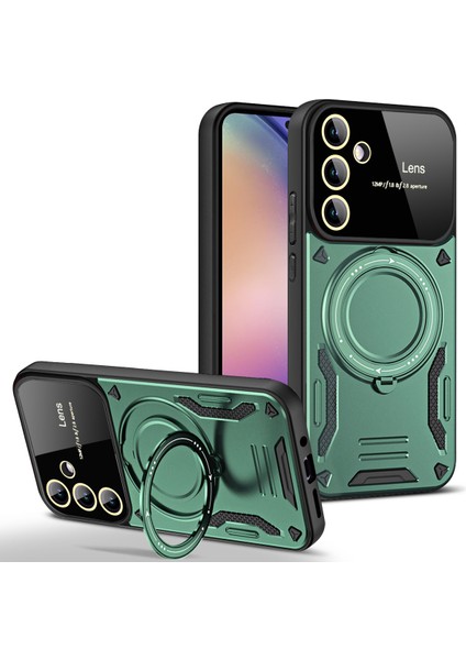 Galaxy A05S Kılıf Magsafe Mıknatıslı Stand Özellikli Kamera ve Lens Korumalı Kapak