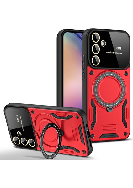 Galaxy A05S Kılıf Magsafe Mıknatıslı Stand Özellikli Kamera ve Lens Korumalı Kapak