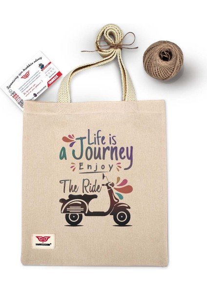 Ham Bez Çanta Tote Bag Scooter Life Dokuma Saplı Kadın Plaj Omuz Çantası fırsatları