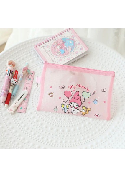 Sanrio Hello Kitty Kuromi Cinnamoroll My Melody Melody Kawaii Kore Japon Kırtasiye Kalem Kutusu Makyaj Çantası Okul Çanta Büyük Kalemlik Ölçü: 22X17 cm