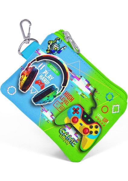 Kids Siyah Fosforlu Yeşil Kulaklık Game Desenli Bozuk Para Çantası 21926 modelleri
