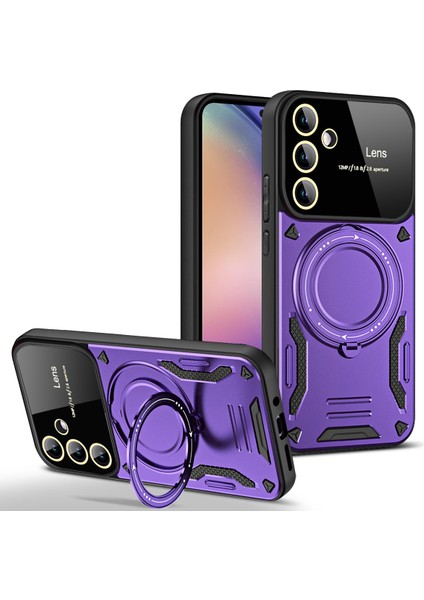 Galaxy A05S Kılıf Magsafe Mıknatıslı Stand Özellikli Kamera ve Lens Korumalı Kapak