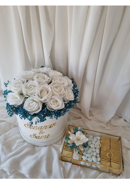 Turkuaz Kız Isteme Buketi & Çikolata Seti/kız Isteme Çiçeği modelleri