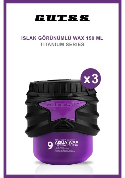 Şekillendirici Titanyum Aqua Wax  No:9 150ml X3