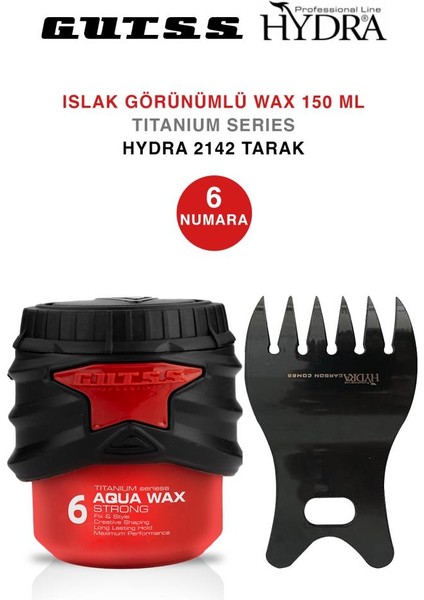 Islak Görünümlü Wax No:6 Şekillendirici Tarak Seti