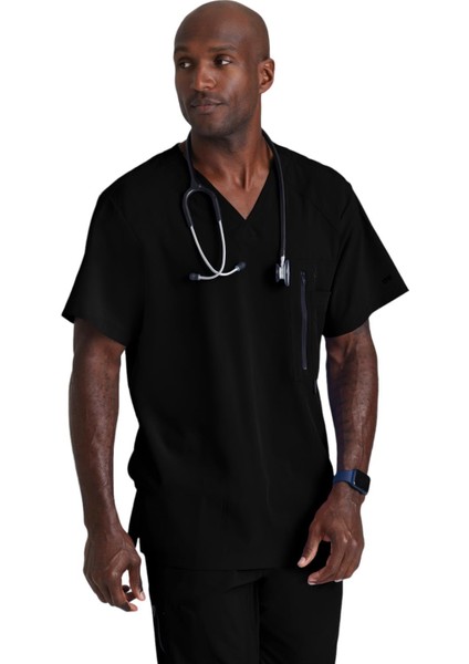 Amplify Medikal Giyim Doktor Scrubs Tek Üst likralı