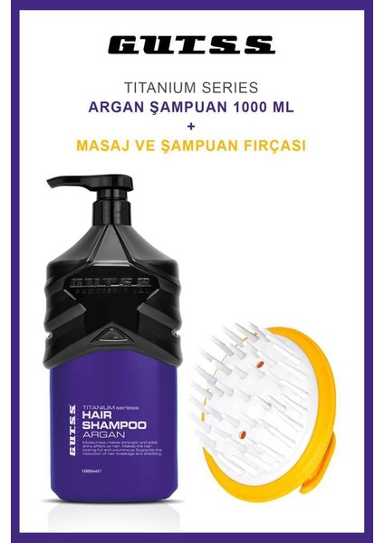 Argan Yağlı Onarıcı Yıpranmış Saçlar Için Şampuan Masaj Tarağı Seti