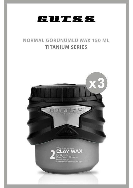 Şekillendirici Titanyum Clay Wax No:2 150ml X3