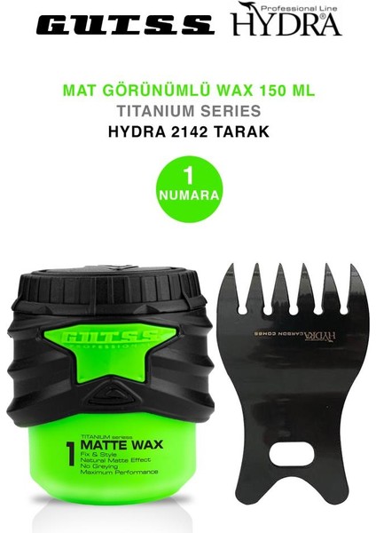 Mat Görünümlü Wax No:1 Şekillendirici Tarak Seti