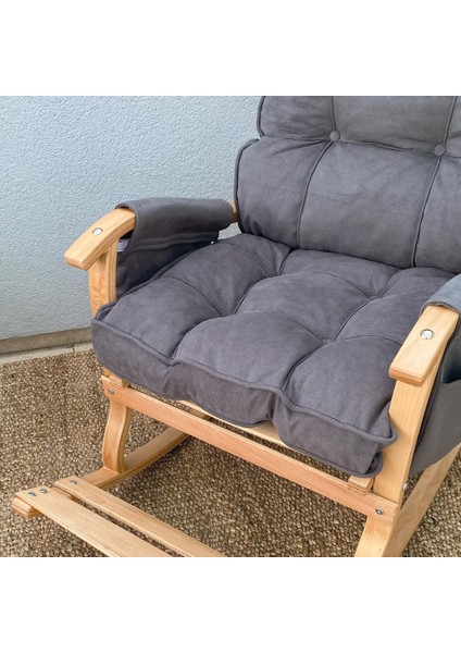 Home Sallanan Sandalye Minderi Kapitone Çift Cepli Füme modelleri