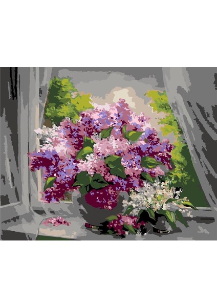 Çiçeklerdeki Esinti Sayılarla Boyama Seti 50X65 cm (Tuvale Gerili)