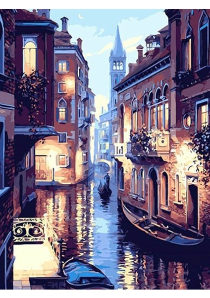 Venedik Sayılarla Boyama Seti 50X65 cm Tuvale Gerili