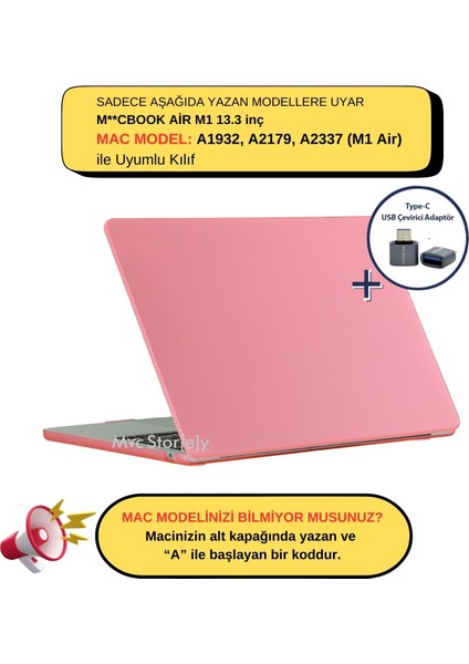 Macbook Air M1 Kılıf 13INÇ Mat Iz Yapmaz (Touchıd'li M1 Air) A2337 A2179 A1932 ile Uyumlu