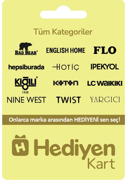 Hediyen Kart - Tüm Kategoriler - 500 TL