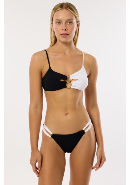 3418 Siyah Beyaz Bikini Takımı