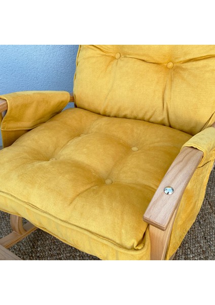 Home Sallanan Sandalye Minderi Kapitone Çift Cepli Hardal modelleri
