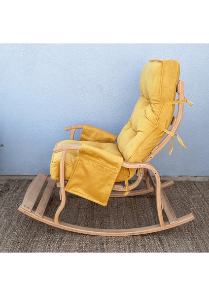 Home Sallanan Sandalye Minderi Kapitone Çift Cepli Hardal fırsatları