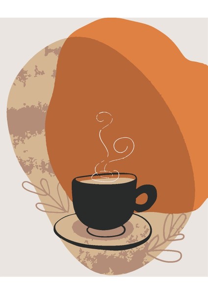Cofee Sayılarla Boyama Seti 30x40 cm (Tuvale Gerili)
