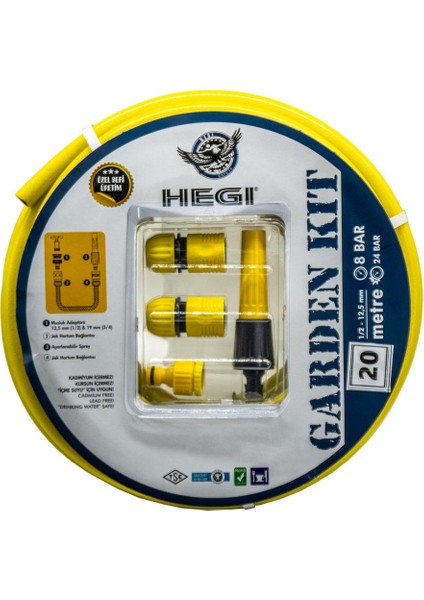 317006001 Garden Kit 1/2" (12.5mm) Pvc Bahçe Hortumu 20 mt