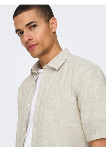 Only&sons Erkek Kısa Kollu Keten Pamuklu Gömlek 22009885 indirimleri