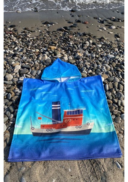 Çocuk Panço Plaj Havlusu - Deniz Havlusu