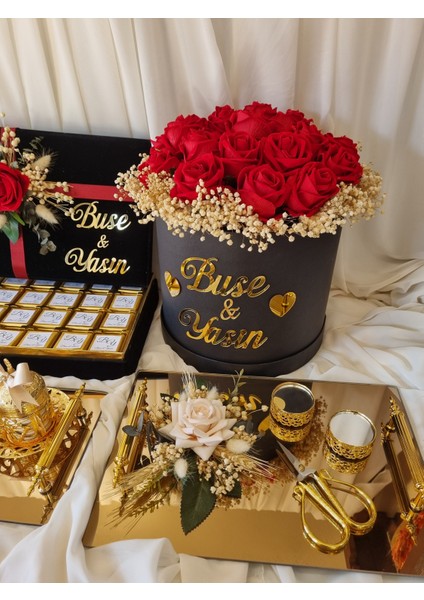 Kız Isteme Çiçeği/çikolatası/damat Tepsisi ve Nişan Tepsi Seti modelleri