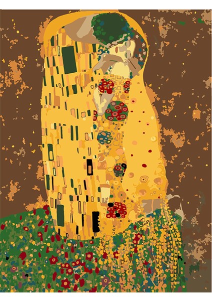 Öpücük Sayılarla Boyama Seti 50X65 cm Tuvale Gerili