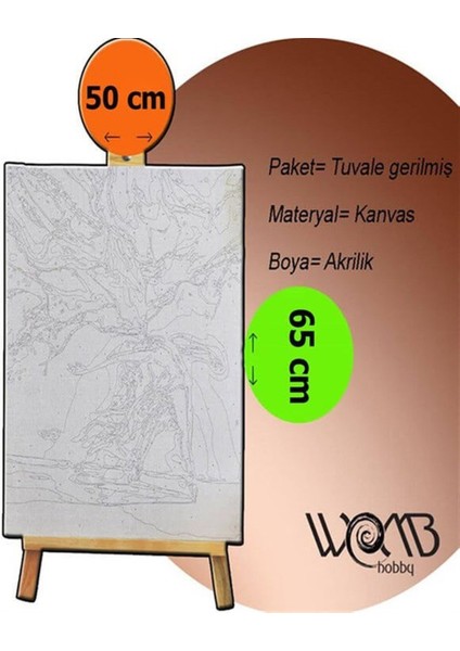 Kurt Sürüsü Sayılarla Boyama Seti 100X80 cm Tuvale Gerili