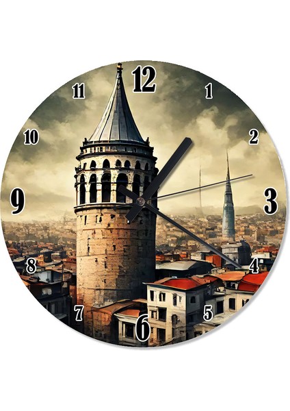 Istanbul Galata Kulesi Dekoratif Duvar Saati