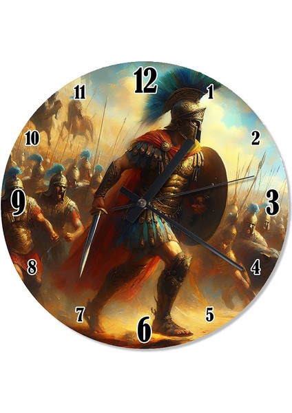 Romalı Askerler Desenli Duvar Saati