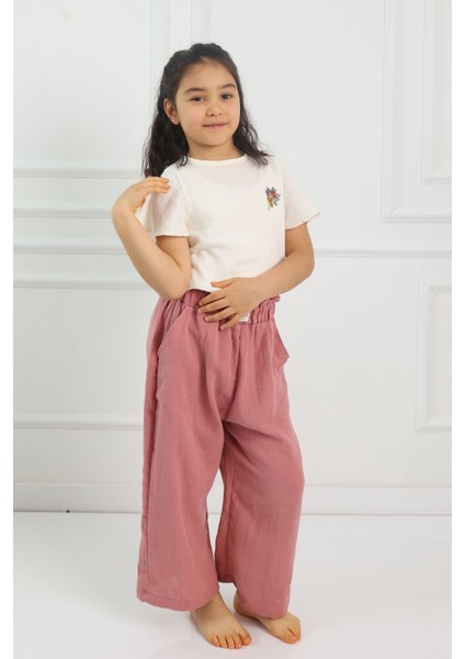 Kız Çocuk Bol Paça Pantolon