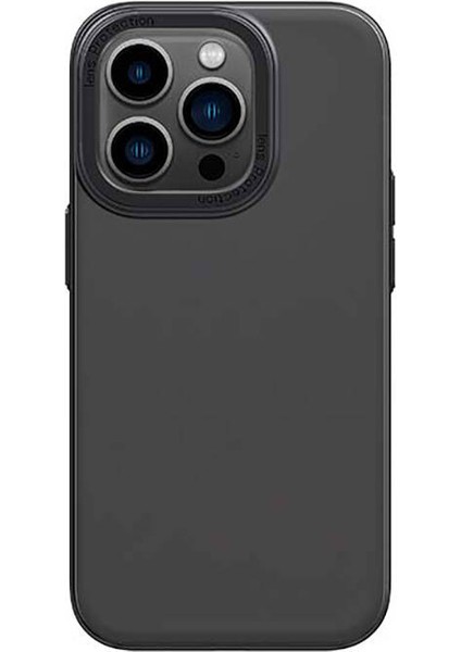 iPhone 14 Pro Uyumlu Kılıf Metal Kamera Çerçeveli Recci Glaze Serisi Kapak Siyah