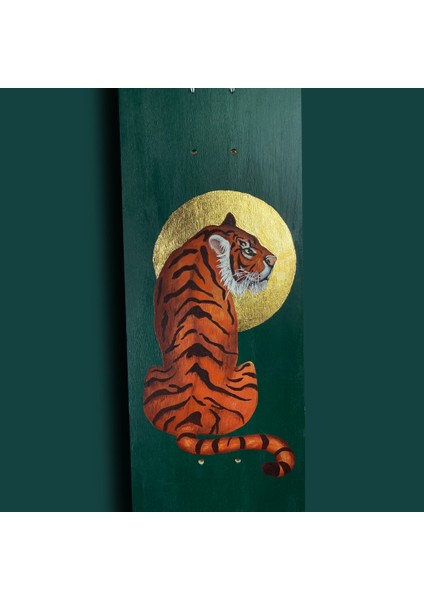 "holy Tiger" Kaykay Duvar Dekoru, El Yapımı Ahşap Duvar Dekoru