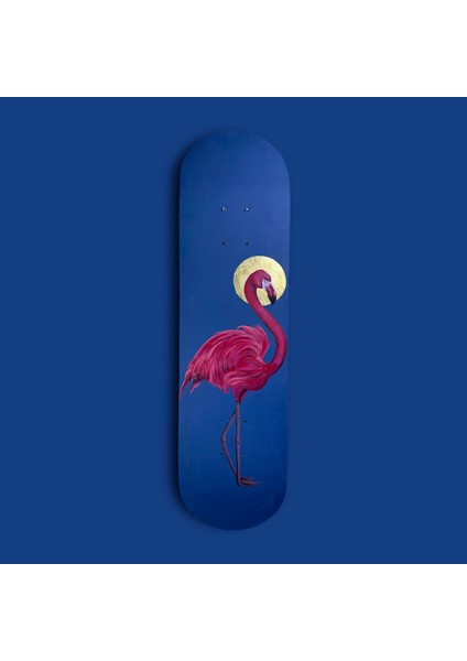 "holy Flamingo" Kaykay Duvar Dekoru, El Yapımı Ahşap Duvar Dekoru