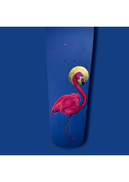 "holy Flamingo" Kaykay Duvar Dekoru, El Yapımı Ahşap Duvar Dekoru