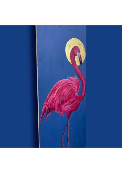 "holy Flamingo" Kaykay Duvar Dekoru, El Yapımı Ahşap Duvar Dekoru
