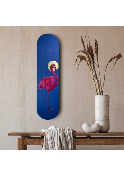 "holy Flamingo" Kaykay Duvar Dekoru, El Yapımı Ahşap Duvar Dekoru