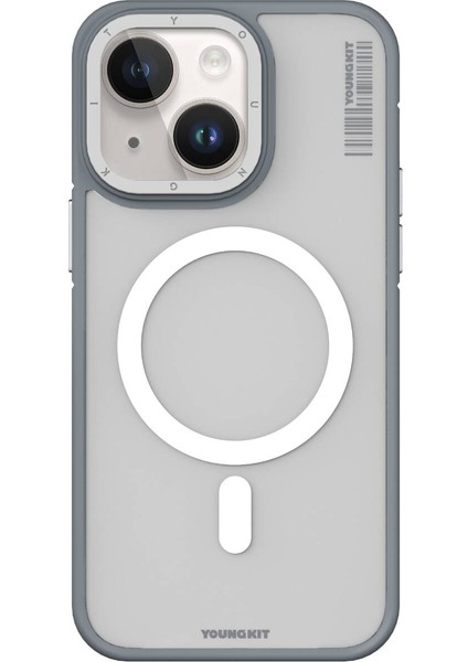 iPhone 14 Uyumlu Kılıf Rock Sand Serisi Kapak Gri