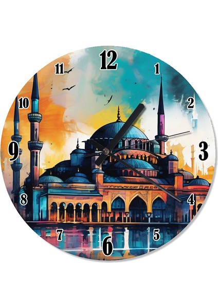 Istanbul Cami Manzaralı Şekilli Duvar Saati
