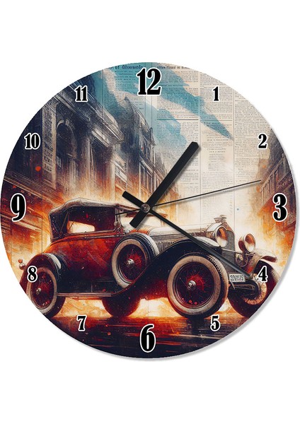 Nostaljik Araba Dekoratif Duvar Saati