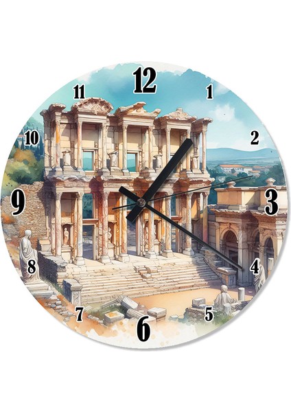Efes Celsus Kütüphanesi Baskılı Duvar Saati