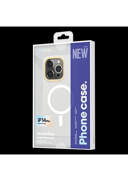 iPhone 14 Pro Max Uyumlu Kılıf Magsafe Özellik Metal Kamera Çerçeveli Recci Glaze Serisi Kapak Beyaz fiyatları