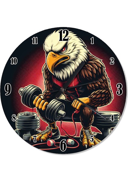 Kol Kası Çalışan Kartal Şekilli Duvar Saati
