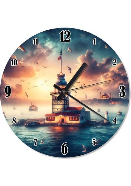 Istanbul Kız Kulesi Analog Duvar Saati