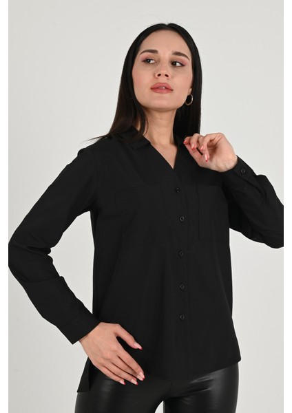 Kadın Çift Cepli Salaş Gömlek 1670-24 modelleri