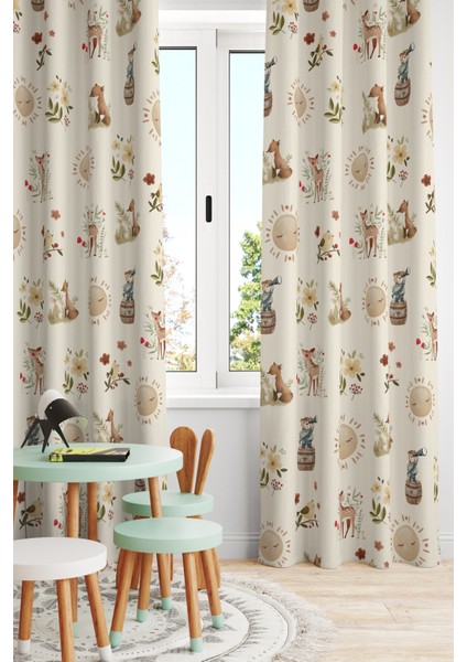 Çocuk ve Bebek Odası Fon Perde Tek Kanat (Child Room Curtain)